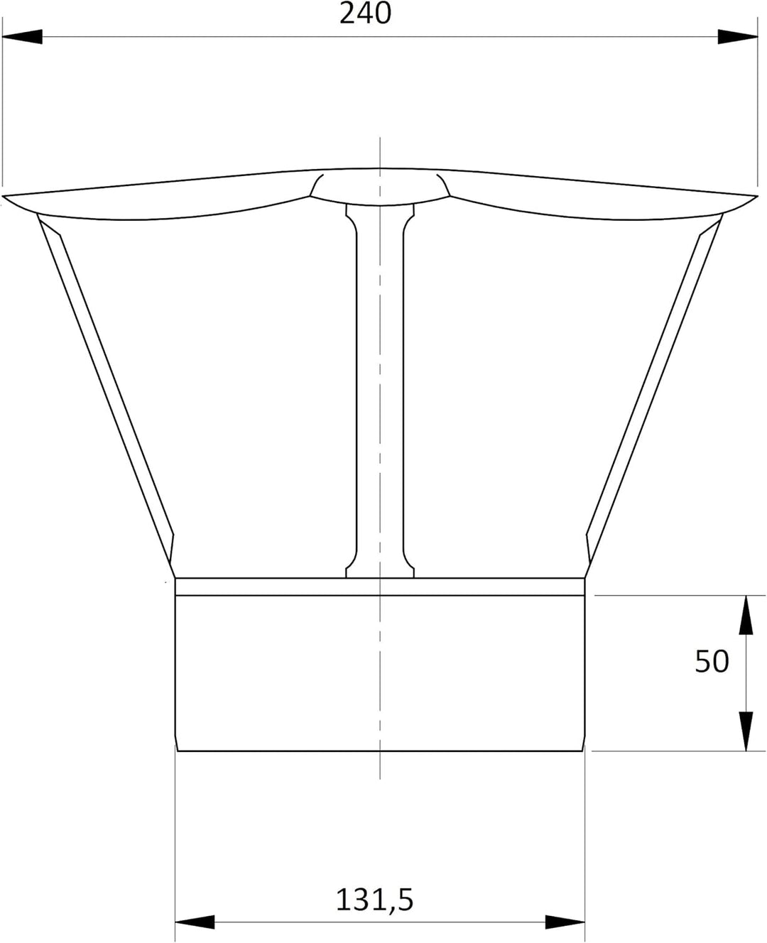 Fumio Regenhaube Kaminabdeckung Kaminrohr Regenhut Verzinkt für Ofenrohr (Ø 130mm), Ø 130mm