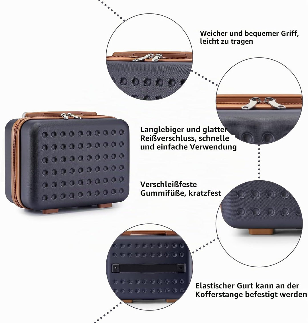 KONO Kosmetikkoffer Schminkkoffer Leicht Handgepäck Tragbar Beautycase Damen ABS+PC Make Up Koffer m