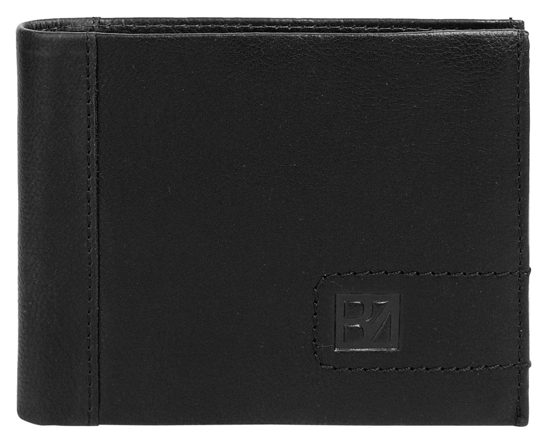BODENSCHATZ Geldbörse Echt Leder schwarz Herren - 020188, Schwarz