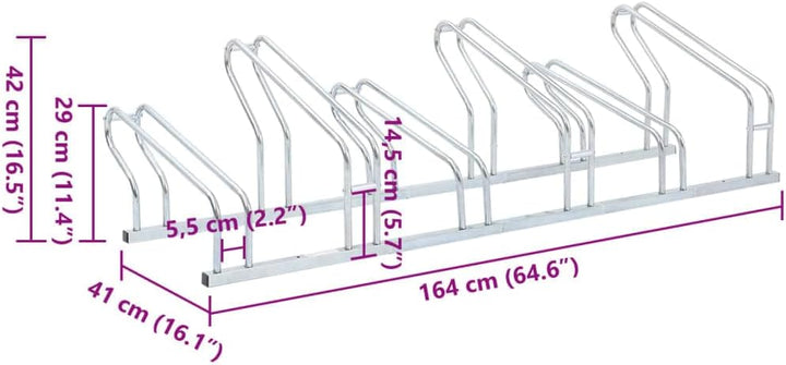 vidaXL Fahrradständer, Aufstellständer für 6 Fahrräder, Radständer Freistehend, Mehrfachständer Bode