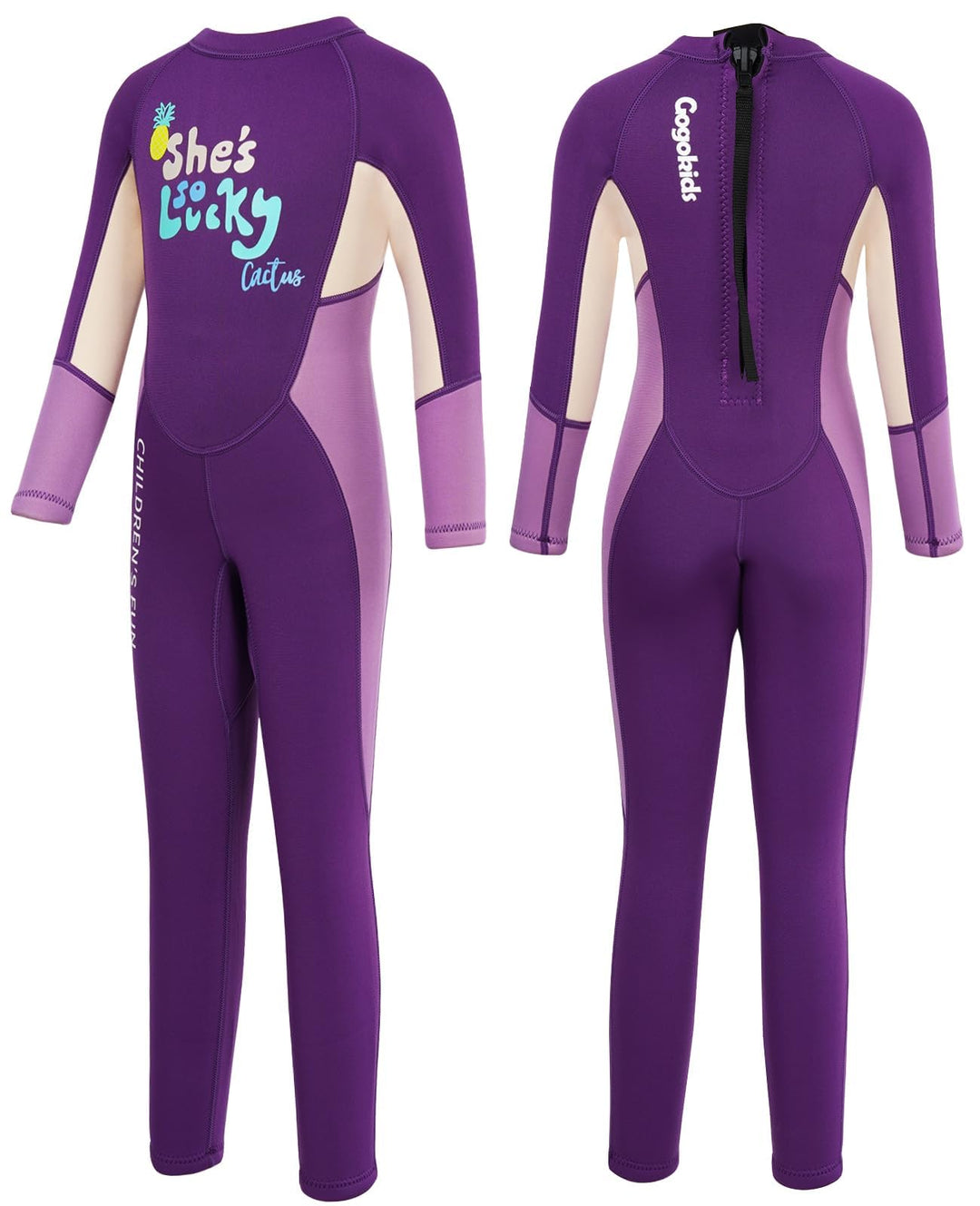 Gogokids Kinder Neoprenanzüge Thermische Badeanzüge, Mädchen Rash Guard Einteiler Bademode 2.5mm Neo