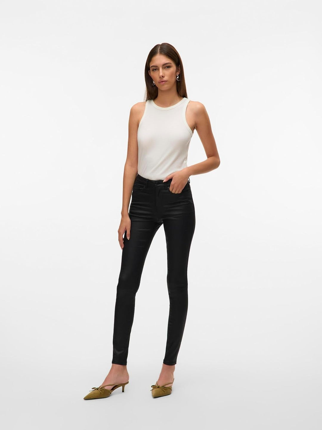 VERO MODA Female Skinny Jeans VMFLASH Mid Rise Skinny Fit Jeans XS / 34L Schwarz, XS / 34L Schwarz