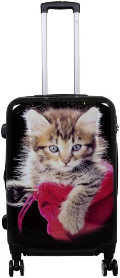 Hartschalen Koffer Trolley mit hochwertigem Motiv Print Kätzchen mit Dehnfalte, Grösse L Kätzchen L,