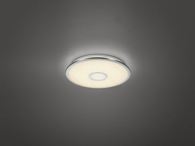 Trio Leuchten LED Deckenleuchte Osaka 678713006, Chrom, Acryl weiss mit Star Light Effekt, 30 Watt,