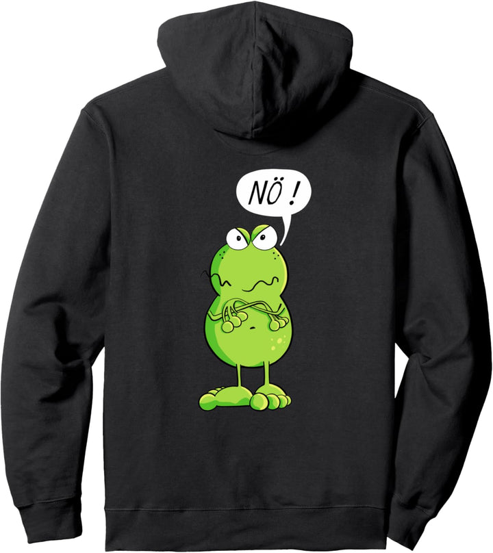 Statement Frosch I Nö Fun Design I Nein Comic Spruch Pullover Hoodie