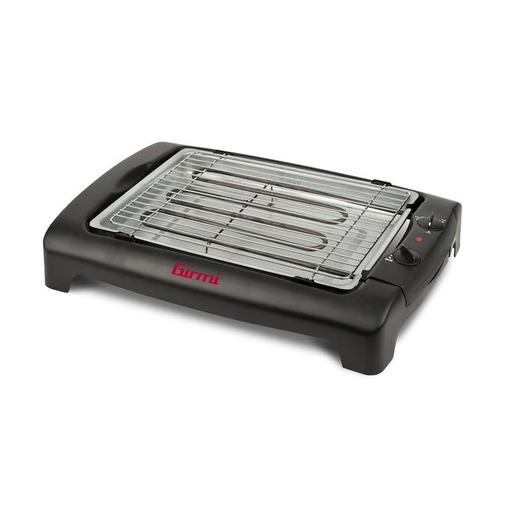 Girmi BQ12 Elektrischer Grill, 2000 W, INOX-Grillrost, 34 x 24,5 cm, Temperaturregelung, Komplett ze