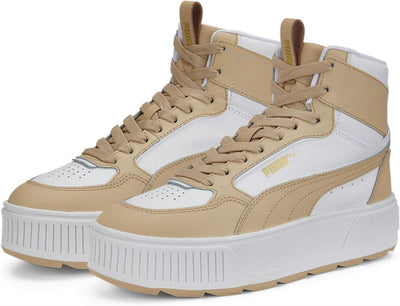 PUMA Damen Karmen Rebelle Mid Sneaker 40.5 EU Puma White Light Sand, 40.5 EU Puma White Light Sand