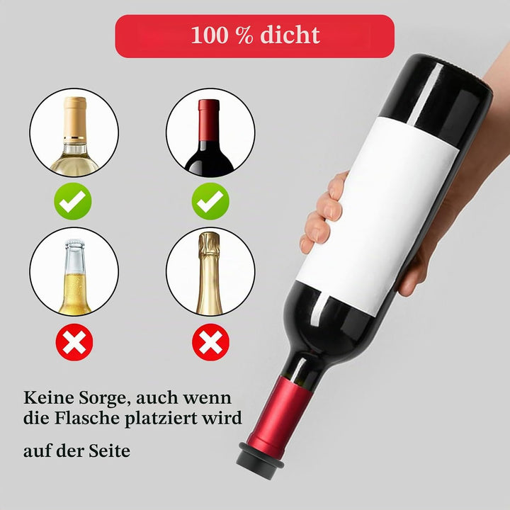 Weinverschluss Vakuum mit 24 Stopfen, Wiederverwendbarer Flaschenverschluss Wein Vakuum hält Wein Fr