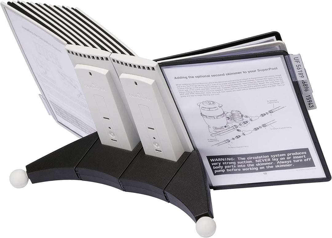 Durable Sichttafelsystem Sherpa Table mit 20 Sichttafeln in schwarz/grau, 551922 Tisch 20 Tafeln, Ti