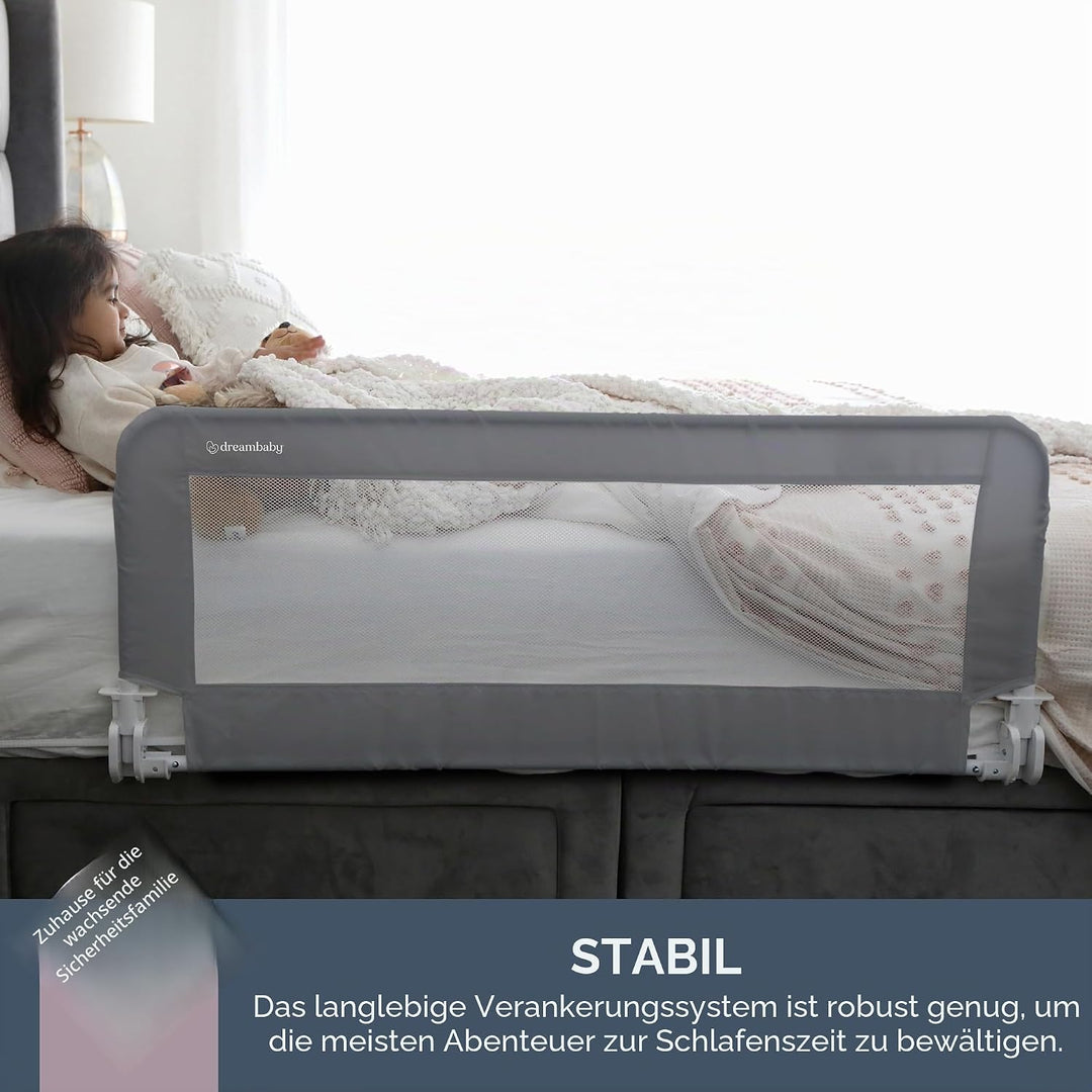 Dreambaby G7760 Prag Kleinkinder Bettgitter – Faltbar &amp; Tragbar – Geeignet für Flach- &amp; Lattenrostbe
