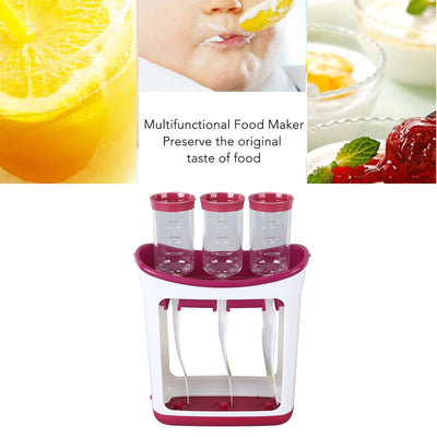 Food Squeeze Station, Infant Fresh Fruit Juice Maker, Baby Pouch Filling Station with Storage Bags,