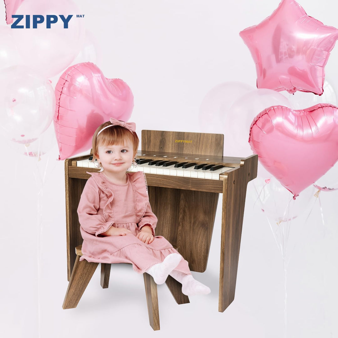 ZIPPY MAT Kinderklavier, 37 Tasten Digitalpiano für Kinder, berührungsempfindliches Bedienfeld, Laut