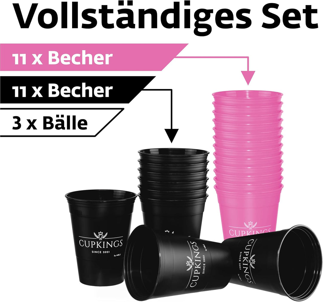 CUPKINGS Party Becher Set | 22 Hartplastik Becher Made in Germany | Festival Zubehör & Party Deko |