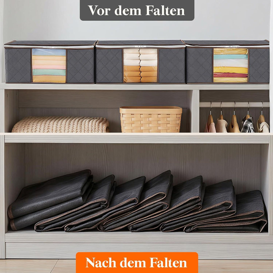 Lifewit 8 Stück Aufbewahrungsbeutel 35L mit Sichtfenster, Faltbare Unterbettkommoden für Kleidung &
