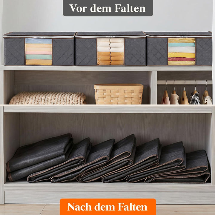 Lifewit 8 Stück Aufbewahrungsbeutel 35L mit Sichtfenster, Faltbare Unterbettkommoden für Kleidung &