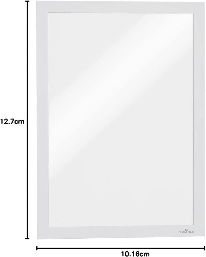 Durable Info-Rahmen Duraframe (A4, selbstklebend mit Magnetverschluss) 10 Stück, weiss, 488202 A4 We