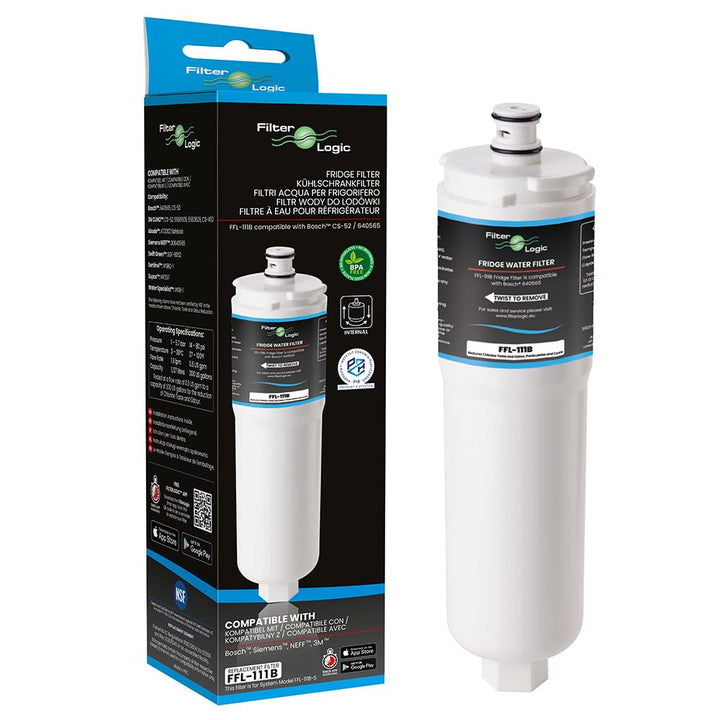 Filterlogic FFL-111B | Wasserfilter kompatibel mit 3M CS-52 für Bosch, Siemens, Neff, Gaggenau Kühls