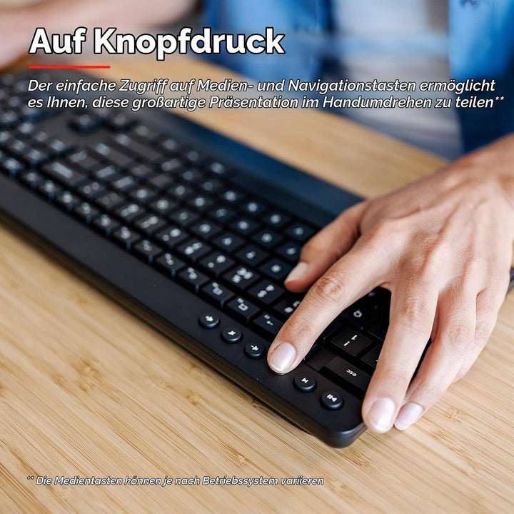 Trust Trezo Tastatur Maus Set Kabellos, Französisches AZERTY-Layout