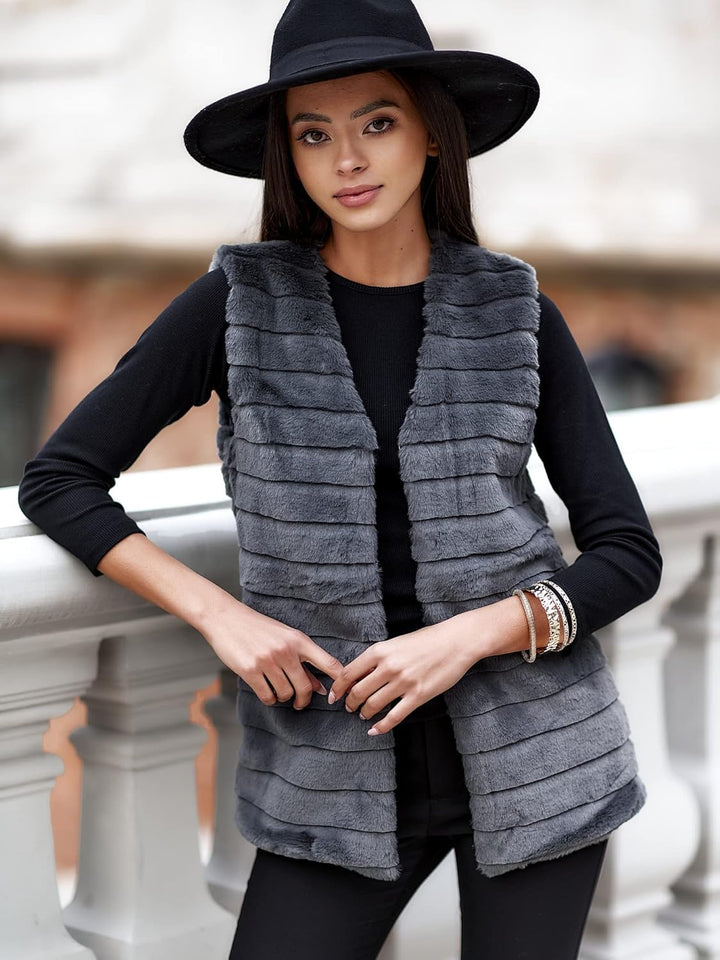 Och Bella Weste für Damen, Weich und Flauschig, Kurze Fellweste, Perfekt für Kältere Tage, Stylische