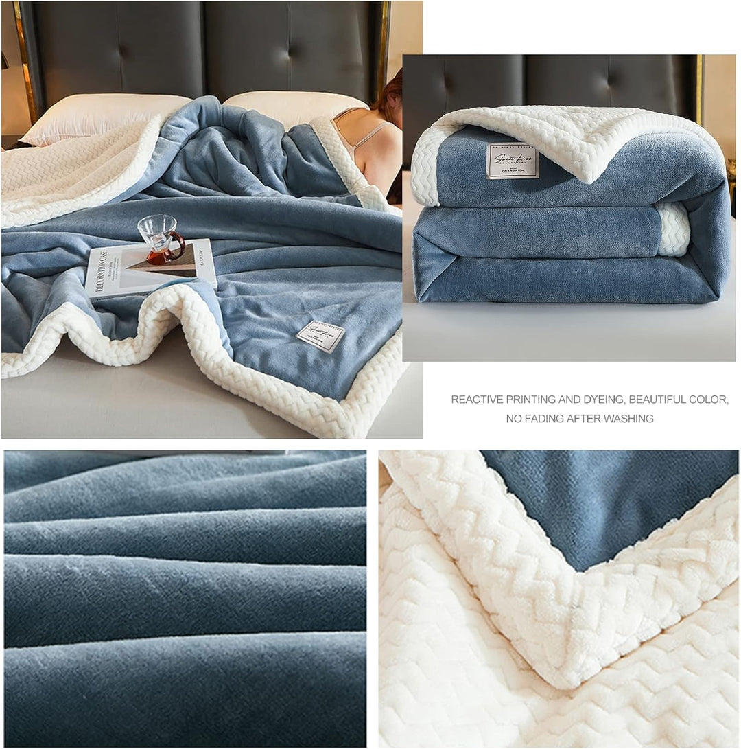 Ergocar Fleecedecke, Kuscheldecke Flauschig Weich und Warme, Sherpa Decke Doppelgesicht Dicke Decke,