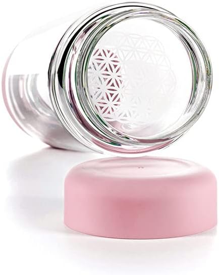 VitaJuwel inu! CRYSTAL by Wasserflasche mit Bergkristall für Individualisten | blossom rose