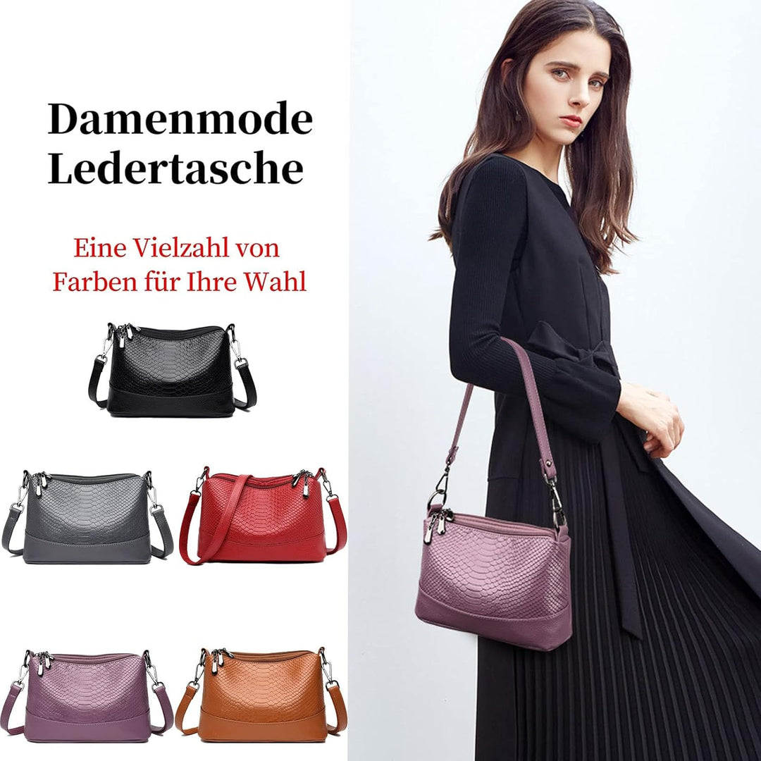 EINYNIUER Damen Umhängetasche Kleine - Krokodilmuster Crossbody Bag - weiche Haut Schultertasche Abe