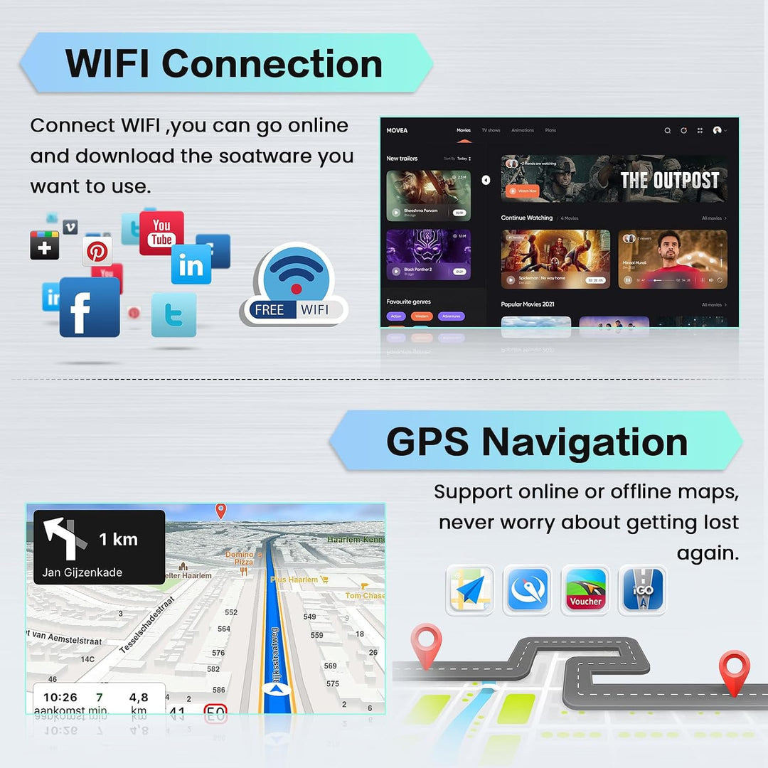 Hikity 2+64GB Android 15 Autoradio Wireless CarPlay Android Auto für FIAT 500 2007-2015 Radio Blueto