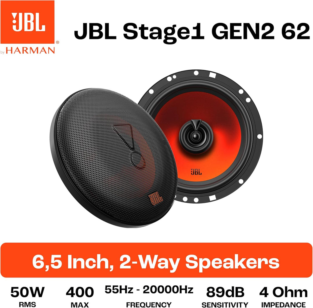 JBL Stage1 GEN2 62 Koaxial Lautsprecher Auto 165mm (6,5 Zoll): von Harman Kardon Car HiFi mit 50W RM