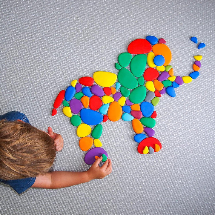 Rainbow Pebbles - Set mit 36 + 40 Aktivitäten - Die originalen Farbsortier- und Stapelsteine - Frühe