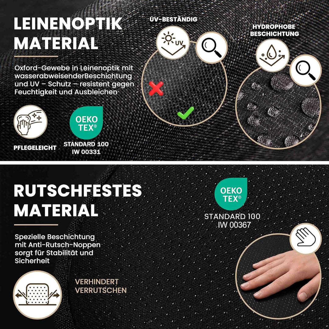 DreamRoots Sitzsack Outdoor Wetterfest - Bean Bag - Oxford 240 g/m² Leinenoptik - 8000 mm Wassersäul