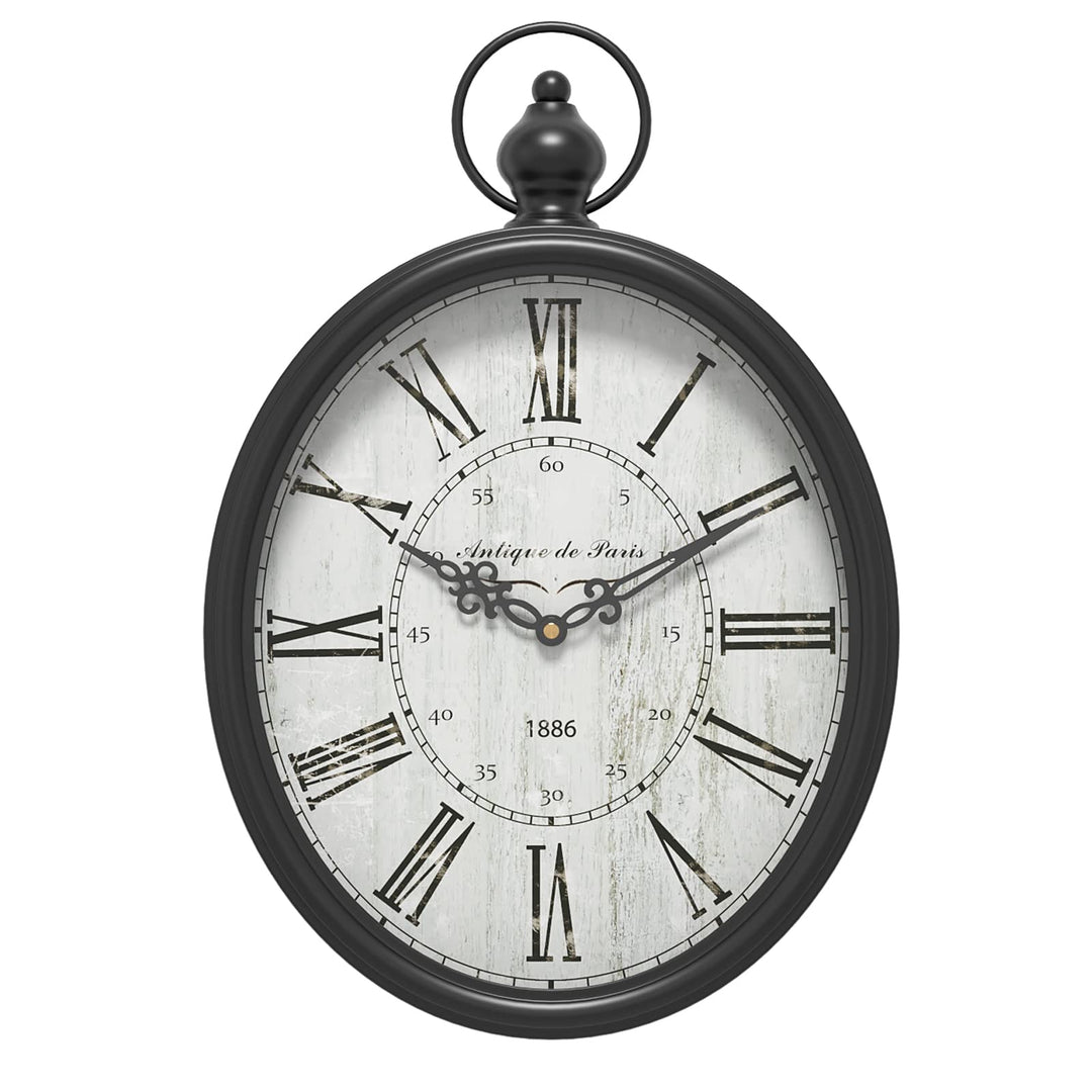 Menterry Rechteck Retro-Wanduhr, altmodisches antikes Design, rustikaler Vintage-Stil, batteriebetri