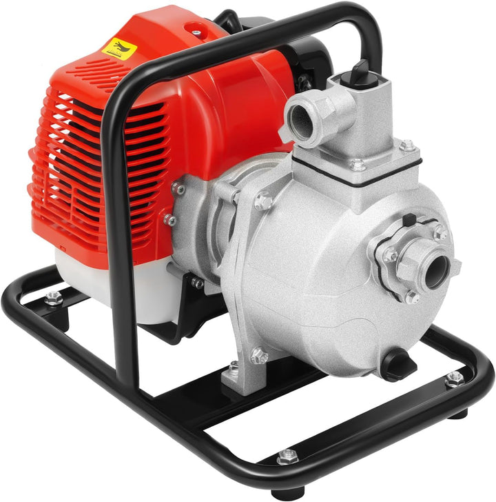 Benzin Wasserpumpe Gartenpumpe Schmutzwasserpumpe 1,25KW/1,7PS 8000 l/h 30m Förderhöhe | 2-Takt-Moto