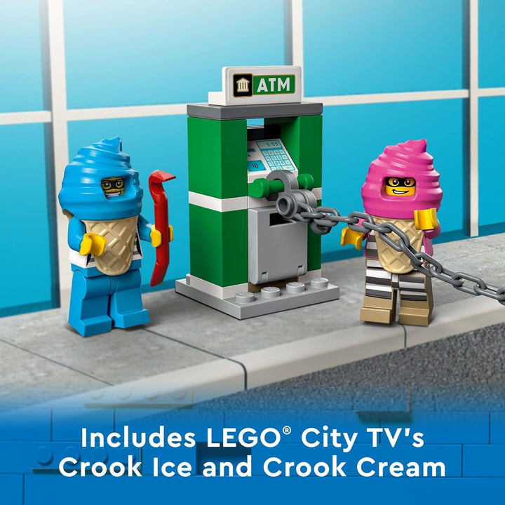 LEGO 60314 City Eiswagen-Verfolgungsjagd, Polizeiverfolgung Mit Eiskanone Und Abfangfahrzeug, Polize
