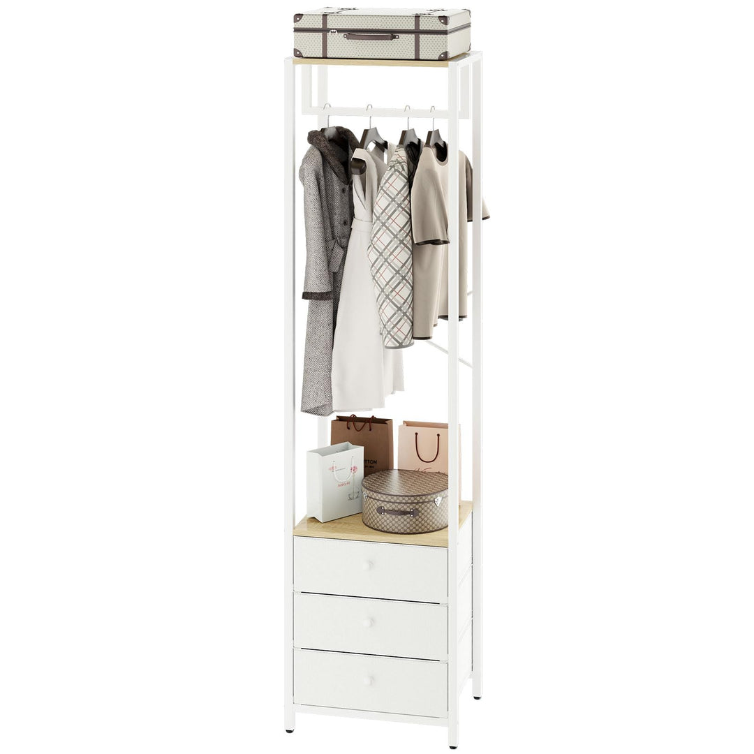 YMYNY Kleiderständer mit Vlies-Schublade, freistehender hoher Schrank-Organizer, hoher Kleiderstände