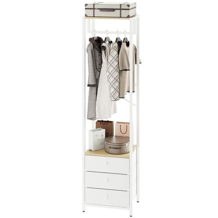 YMYNY Kleiderständer mit Vlies-Schublade, freistehender hoher Schrank-Organizer, hoher Kleiderstände