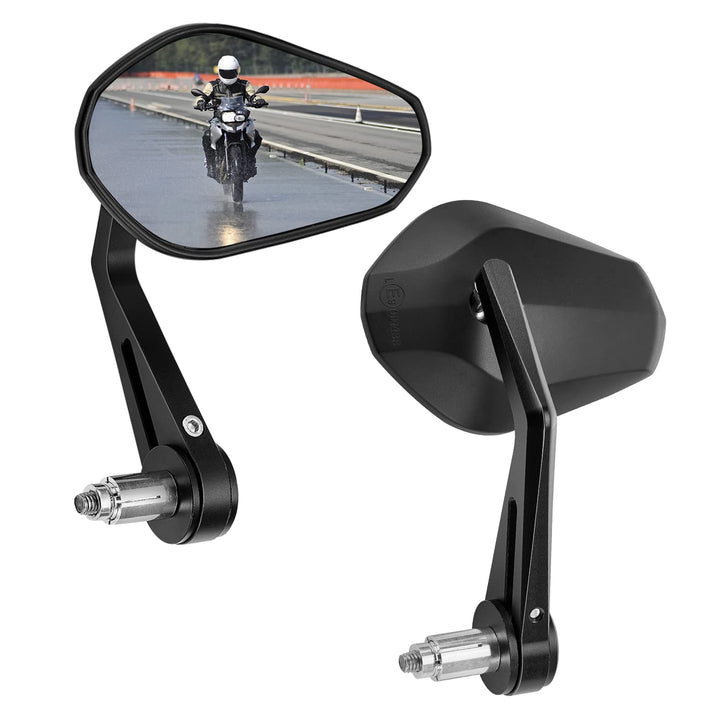 KEMIMOTO Lenkerendenspiegel Motorrad, 2 Stück Motorrad Spiegel Rückspiegel E-geprüft, 360°drehbarer
