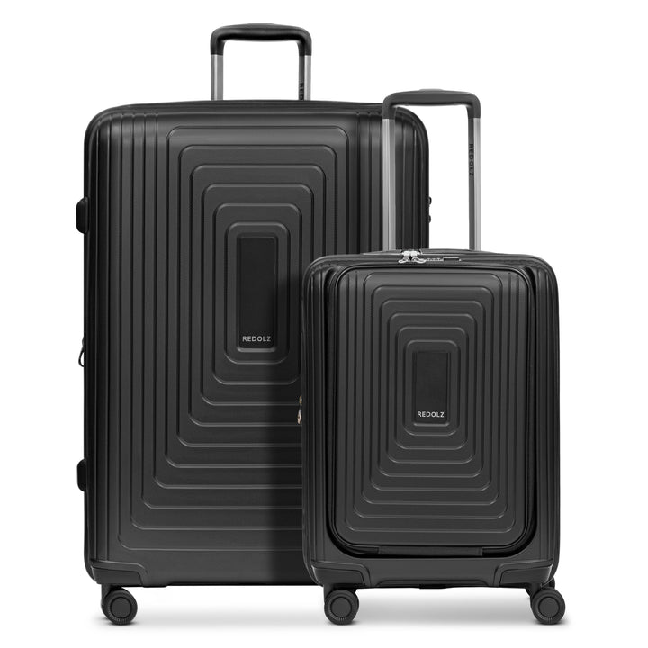 REDOLZ Hartschalen Koffer-Set-2-teilig | S Trolley 40 x 23 x 55 cm mit Laptopfach - 3,2 kg + L Troll