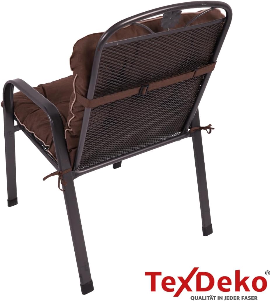 TexDeko® Ecolen Niedriglehner Auflage für Gartenstuhl 50x50x50cm Leinenstruktur hochwertig gepolster