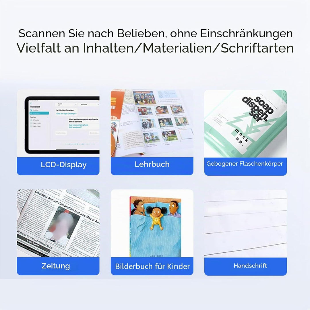 Übersetzungs-Scanstift, Kabelloser Scan-Reader-Stift, Lesestift für Legasthenie, Sprachübersetzer, D