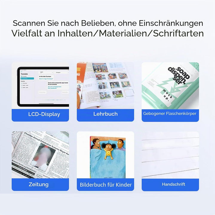 Übersetzungs-Scanstift, Kabelloser Scan-Reader-Stift, Lesestift für Legasthenie, Sprachübersetzer, D