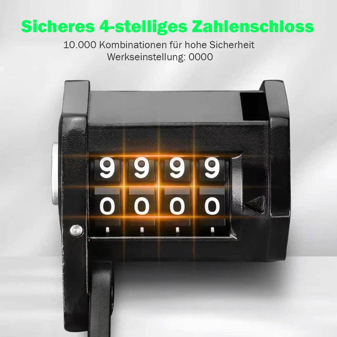 Faltschloss Fahrradschloss mit Zahlenschloss, Halterung &amp; Schutztasche – 80 cm | leicht &amp; kompakt fü