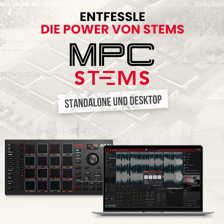 Akai Professional MPC Studio - MIDI-Controller Beat Maker mit 16 anschlagsdynamischen RGB Pads, MPC