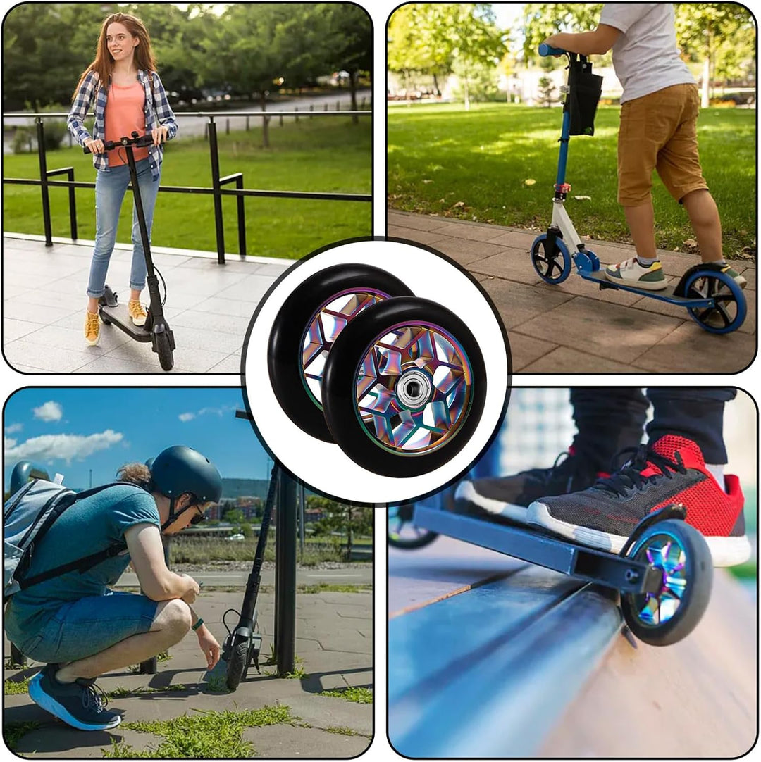 Stunt Scooter Rollen 110mm: LEKEFETO 2 StückStunt Scooter Räder mit ABEC-9 Lager, Kick Scooter Rolle