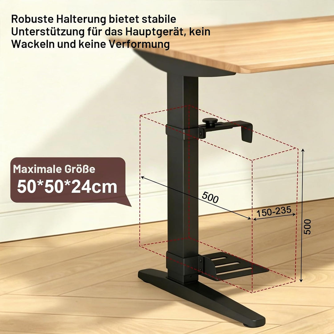 PC-Halterung unter Schreibtisch, 30kg Verstellbare PC Halterung für Schreibtisch Tischbein, PC Wandh