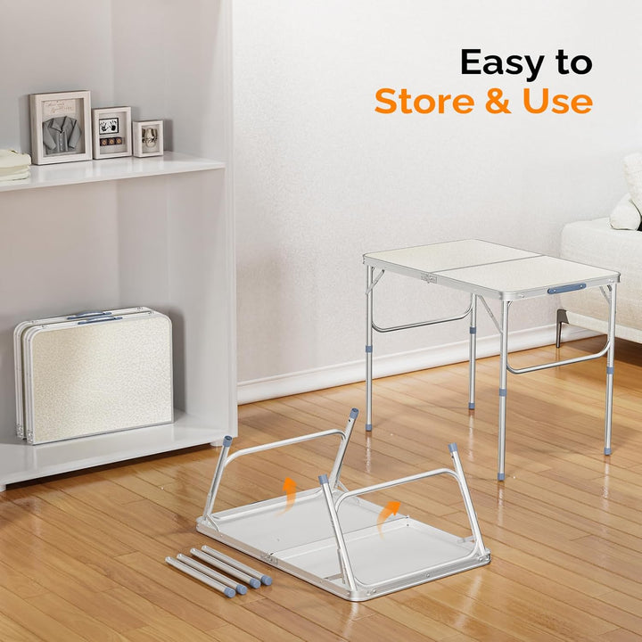 Bonnlo Klapptisch Höhenverstellbar, Gartentisch Wetterfest, Balkontisch Klappbar – Tragbarer Mehrzwe