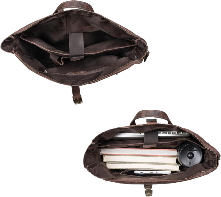 STILORD Edmund Echtleder Rolltop Rucksack Leder Herren und Damen moderner Vntage Lederrucksack Fahrr