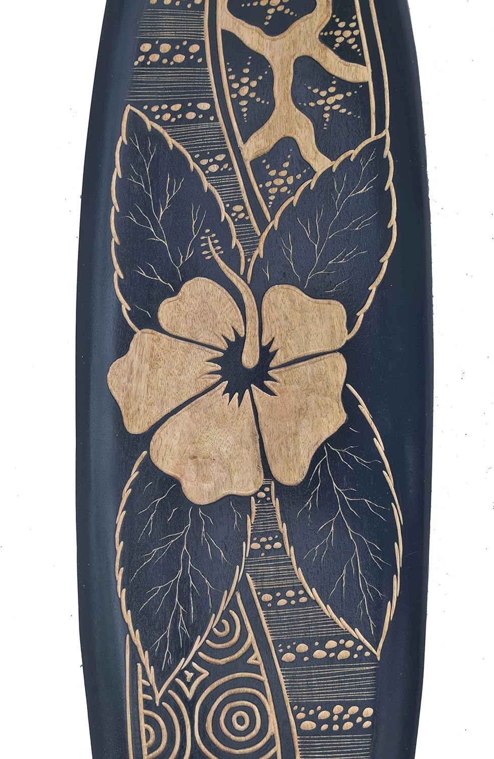 Interlifestyle Surfboard 100cm mit Hibiskus Blumen Motiv Deko Hawaii Holzschild