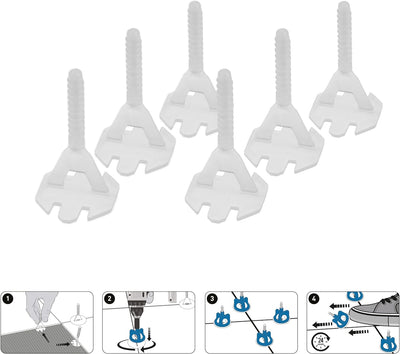 Lantelme® Gewindelaschen Fliesen Nivelliersystem 1mm, 1,5mm, 2mm, 3mm Fugenbreite für Fliesen von 3