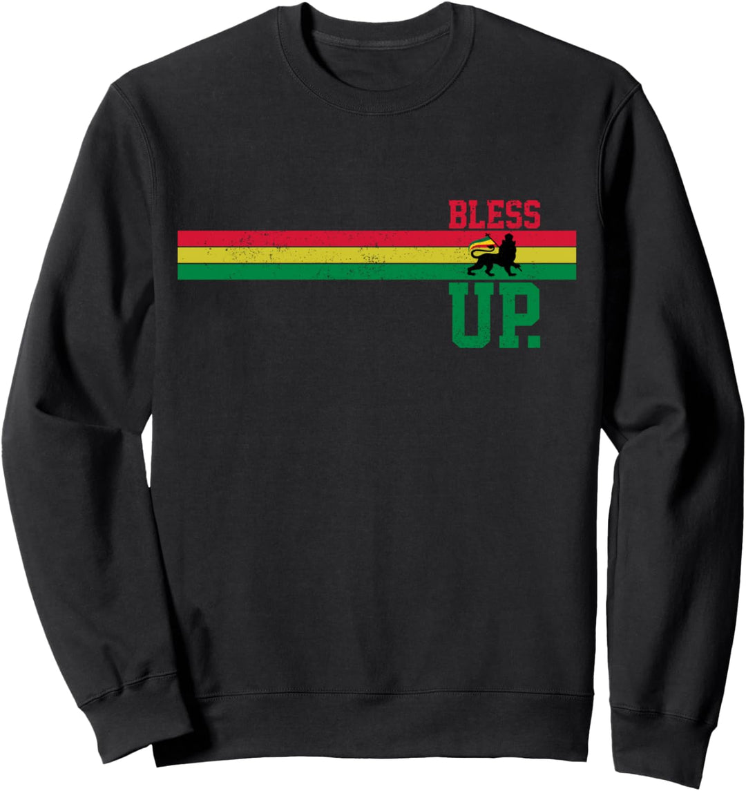 Reggae Rastafari Bless Up Lion Of Judah Rasta Geschenk Sweatshirt