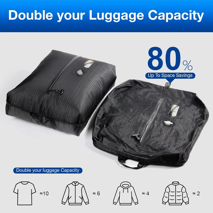 Vakuumbeutel für Kleidung Reise, Reise Vakuumbeutel mit Pumpe Kabelloser, Vacuum Bags for Clothing T